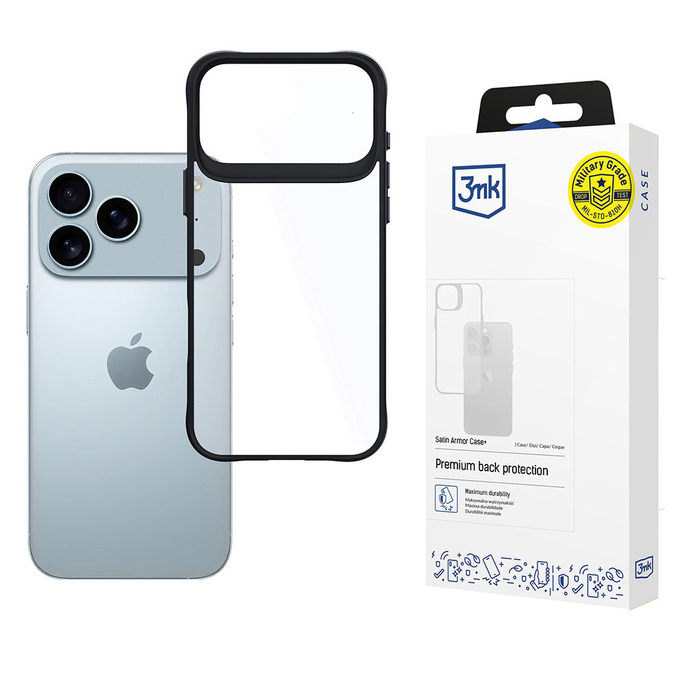 Suojakotelo Apple iPhone 17 Pro Max, 3MK, Satin Armor Case+, Musta