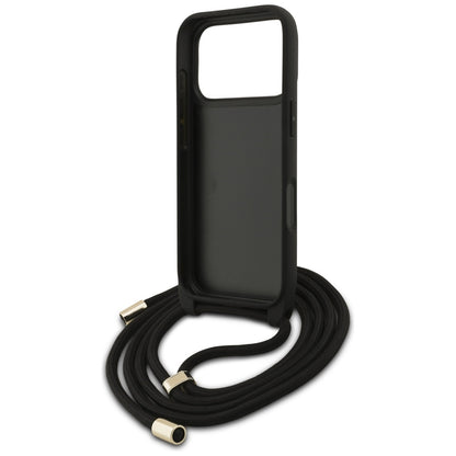 Suojakotelo Apple iPhone 17 Pro Max, Guess, 4G CBDY Big Logo with Cord Strap, Musta