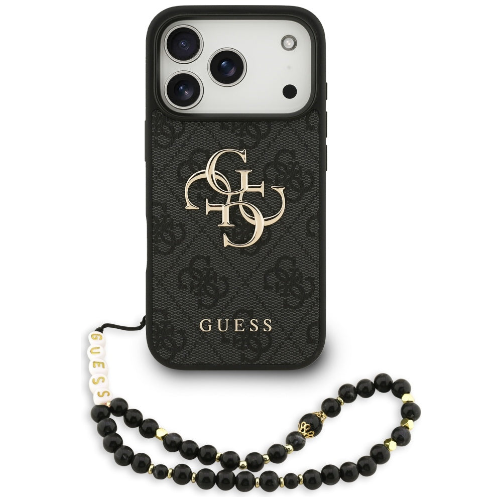 Suojakotelo Apple iPhone 17 Pro Max, Guess, 4G Classic Logo with Strap, Musta