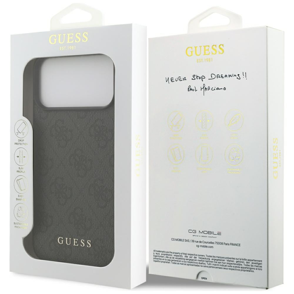 Suojakotelo Apple iPhone 17 Pro Max, Guess, 4G Classic, Musta