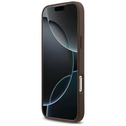 Suojakotelo Apple iPhone 17 Pro Max, Guess, 4G Double Card Triangle, Ruskea