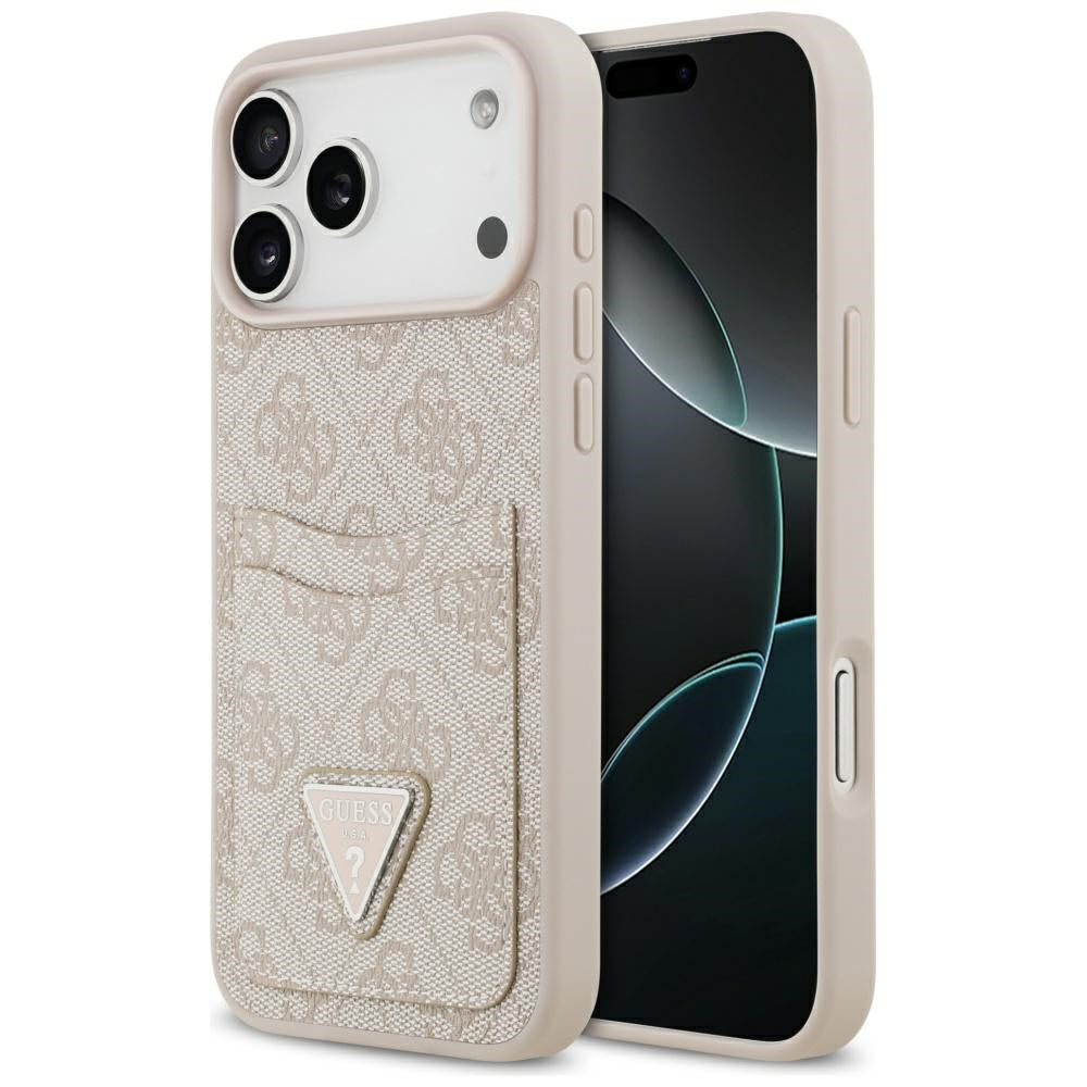 Suojakotelo Apple iPhone 17 Pro Max, Guess, 4G Double Card Triangle, Pinkki