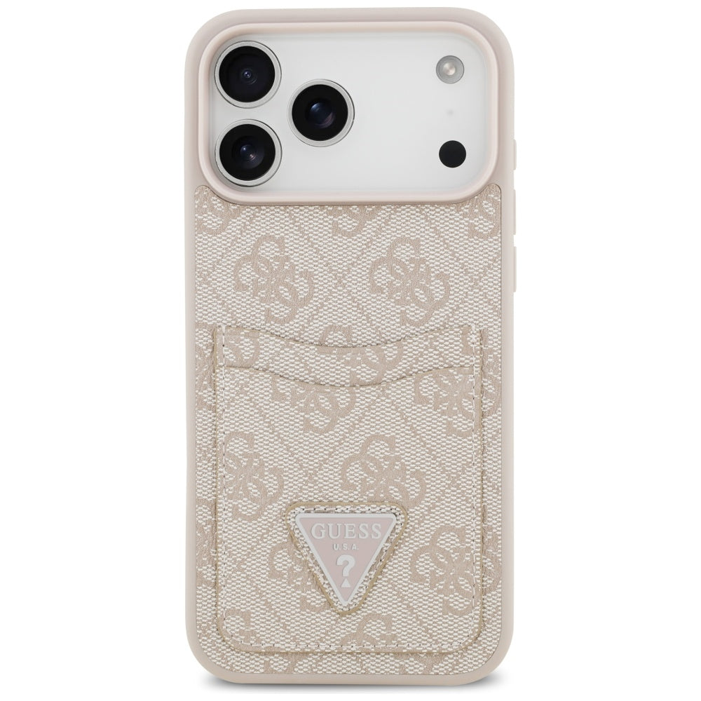 Suojakotelo Apple iPhone 17 Pro Max, Guess, 4G Double Card Triangle, Pinkki