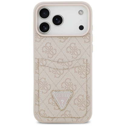 Suojakotelo Apple iPhone 17 Pro Max, Guess, 4G Double Card Triangle, Pinkki