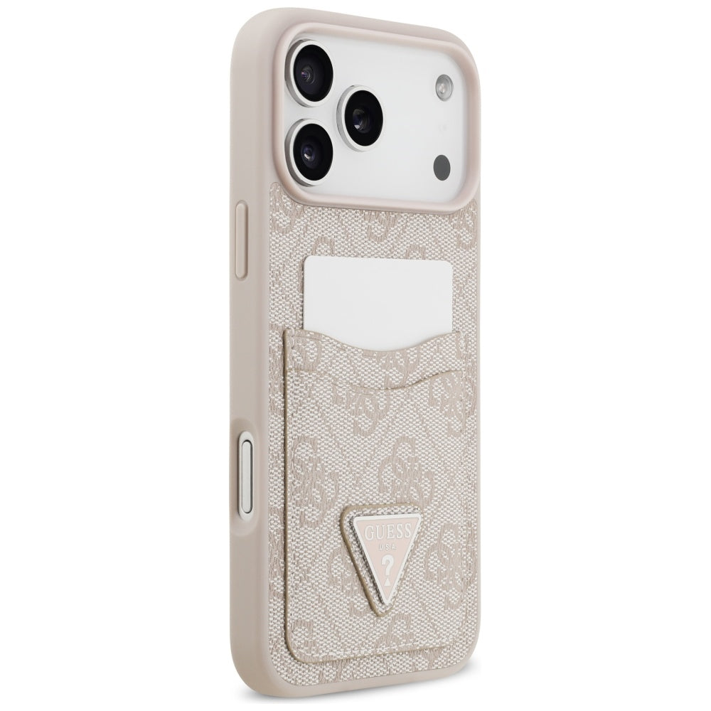 Suojakotelo Apple iPhone 17 Pro Max, Guess, 4G Double Card Triangle, Pinkki
