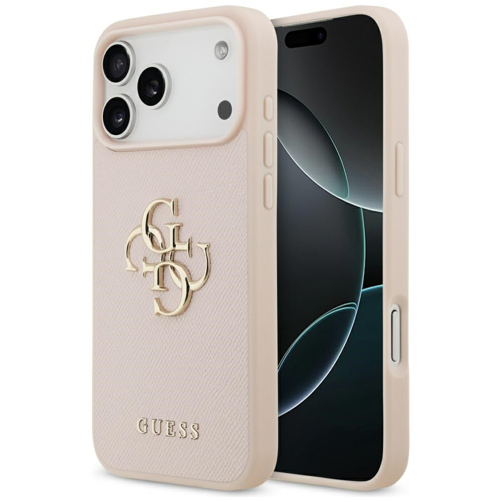 Suojakotelo Apple iPhone 17 Pro Max, Guess, 4G Grained Big and Classic Logo, Pinkki