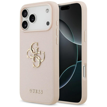 Suojakotelo Apple iPhone 17 Pro Max, Guess, 4G Grained Big and Classic Logo, Pinkki