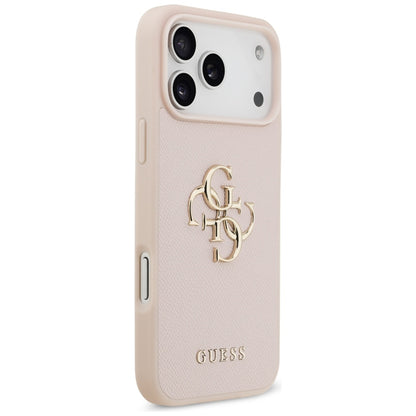 Suojakotelo Apple iPhone 17 Pro Max, Guess, 4G Grained Big and Classic Logo, Pinkki