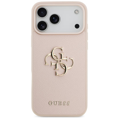 Suojakotelo Apple iPhone 17 Pro Max, Guess, 4G Grained Big and Classic Logo, Pinkki