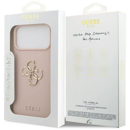 Suojakotelo Apple iPhone 17 Pro Max, Guess, 4G Grained Big and Classic Logo, Pinkki