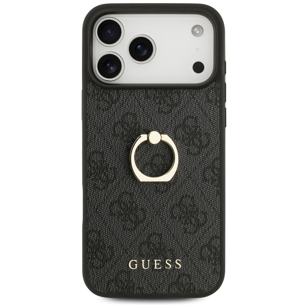 Suojakotelo Apple iPhone 17 Pro Maxille, Guess, 4G-rengasteline, Musta