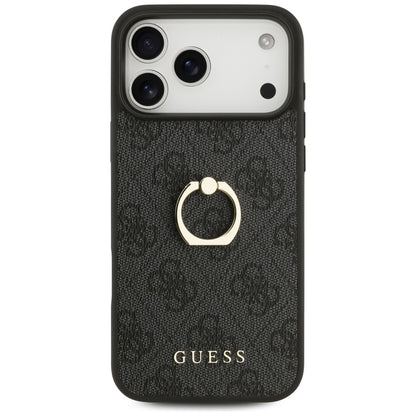 Suojakotelo Apple iPhone 17 Pro Maxille, Guess, 4G-rengasteline, Musta