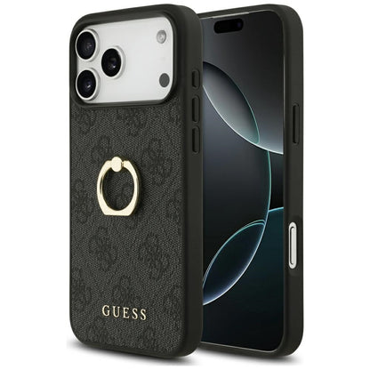 Suojakotelo Apple iPhone 17 Pro Maxille, Guess, 4G-rengasteline, Musta