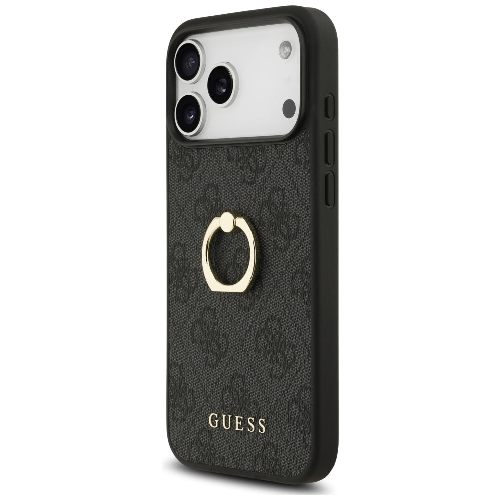Suojakotelo Apple iPhone 17 Pro Maxille, Guess, 4G-rengasteline, Musta