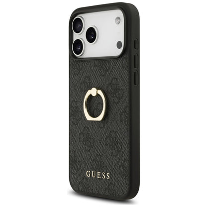 Suojakotelo Apple iPhone 17 Pro Maxille, Guess, 4G-rengasteline, Musta