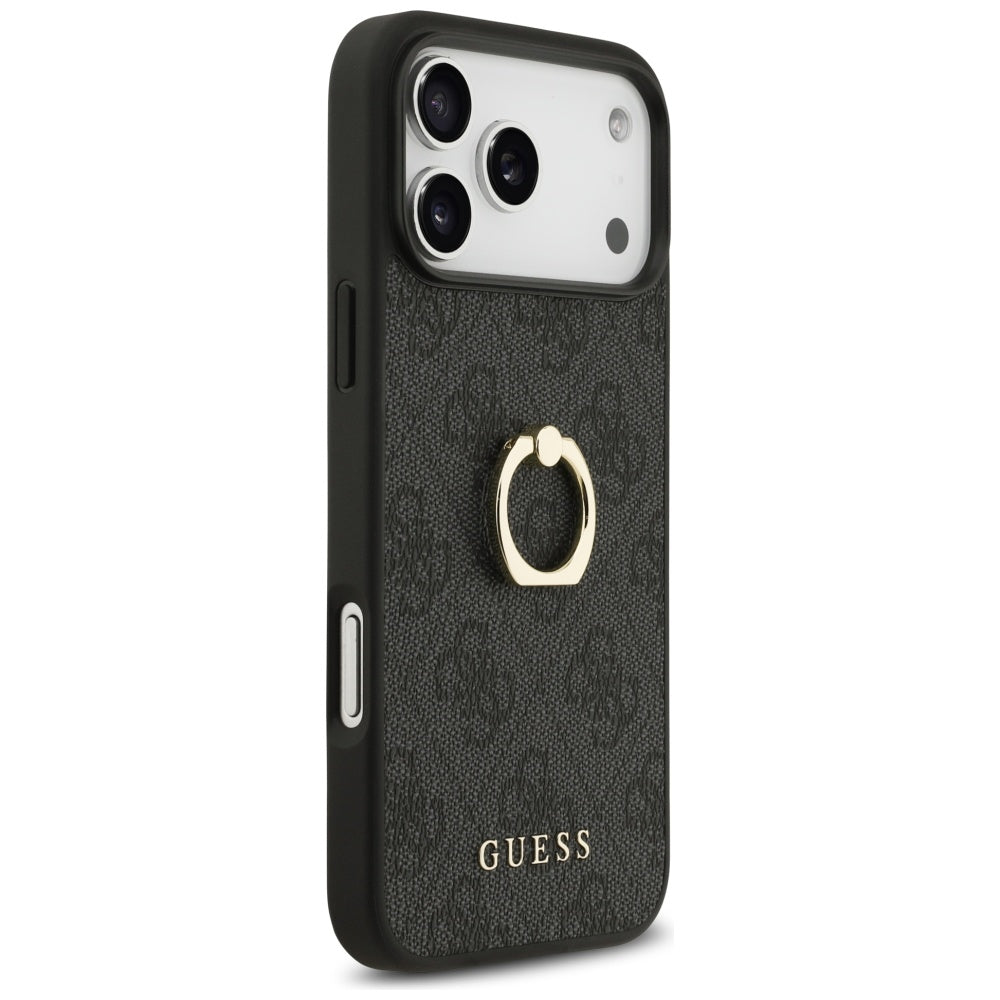 Suojakotelo Apple iPhone 17 Pro Maxille, Guess, 4G-rengasteline, Musta