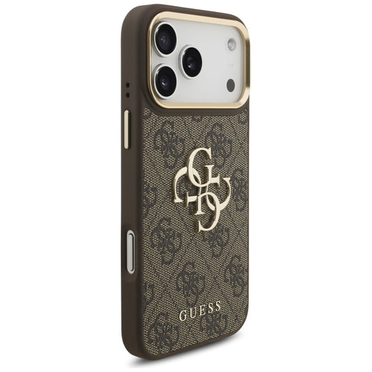 Kotelo Apple iPhone 17 Pro Max:lle, Guess, Big 4G Classic Logo with Big Strap, Ruskea