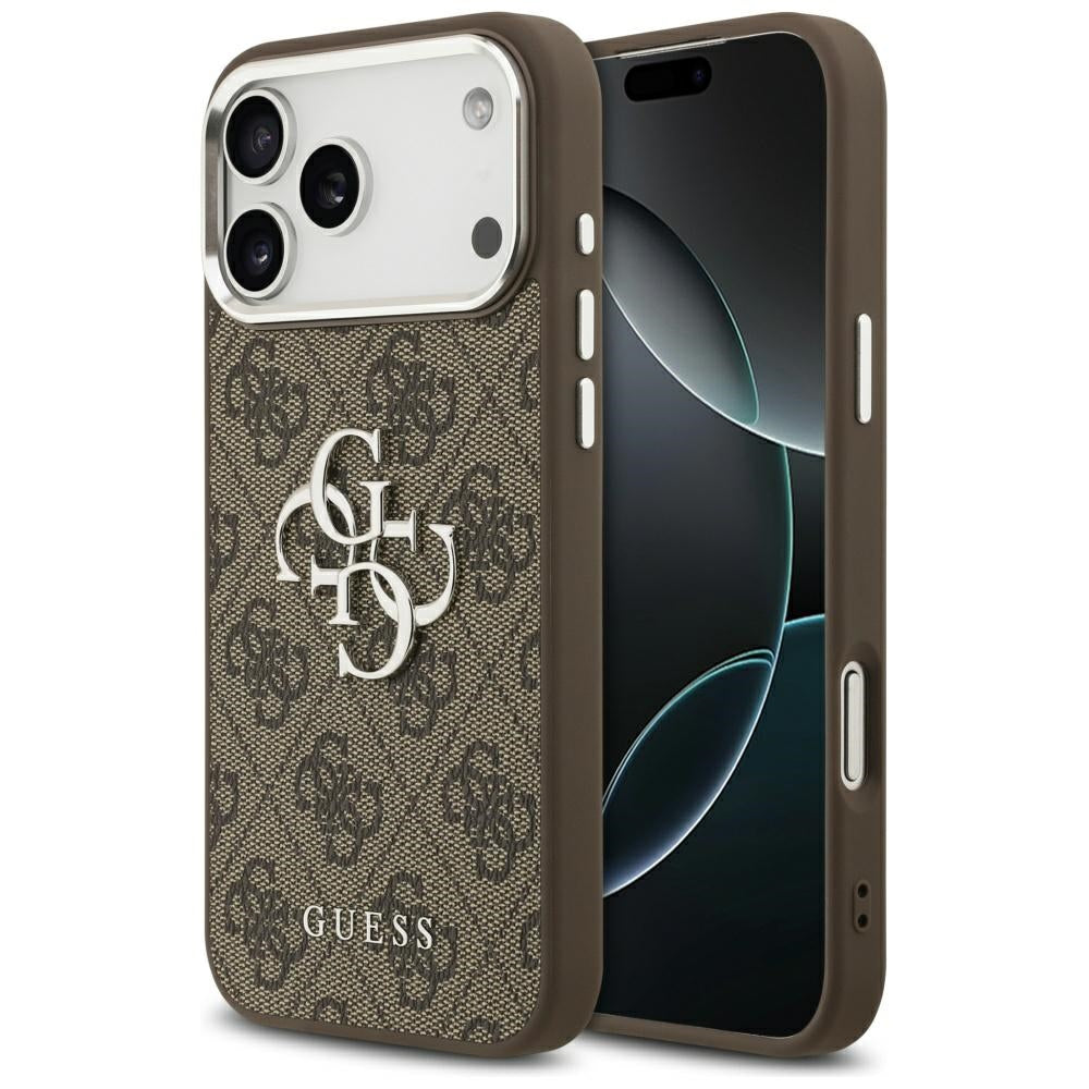 Kotelo Apple iPhone 17 Pro Max:lle, Guess, Big 4G Logo Classic, Ruskeahopea