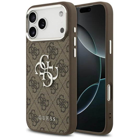 Kotelo Apple iPhone 17 Pro Max:lle, Guess, Big 4G Logo Classic, Ruskeahopea