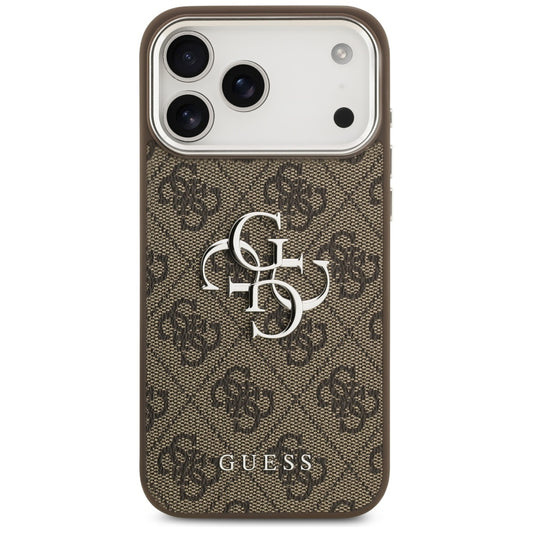 Kotelo Apple iPhone 17 Pro Max:lle, Guess, Big 4G Logo Classic, Ruskeahopea