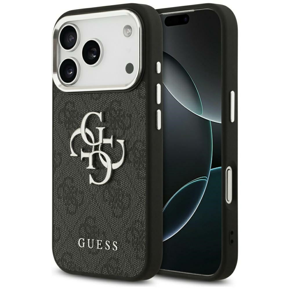 Suojakotelo Apple iPhone 17 Pro Max, Guess, Big 4G Logo Classic, Musta Hopea