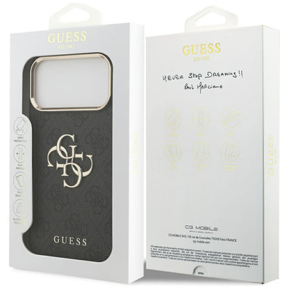 Kotelo Apple iPhone 17 Pro Max:lle, Guess, Big 4G Logo Classic, Musta Kulta