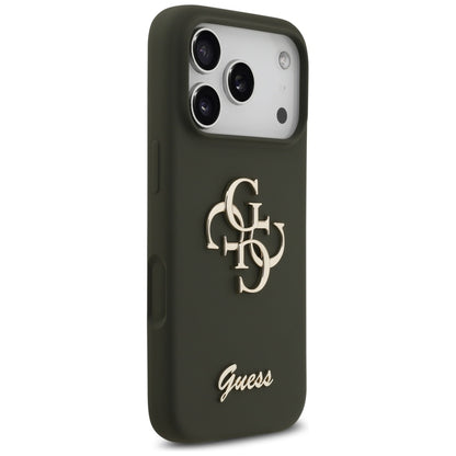 Suojakotelo Apple iPhone 17 Pro Max, Guess, Big 4G Script, Kaki