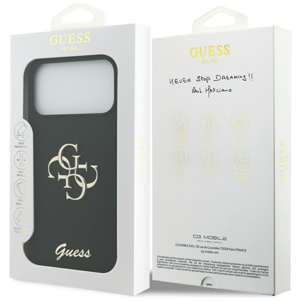 Suojakotelo Apple iPhone 17 Pro Max, Guess, Big 4G Script, Musta