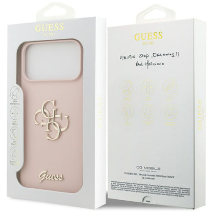 Suojakotelo Apple iPhone 17 Pro Max, Guess, Big 4G Script, Vaaleanpunainen