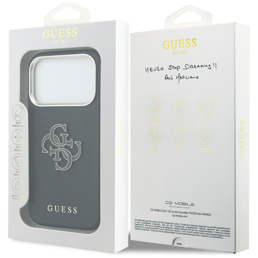 Suojakotelo Apple iPhone 17 Pro Max:lle, Guess, Resin Logo, Musta