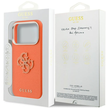 Kotelo Apple iPhone 17 Pro Max:lle, GUESS, Resin Logo, Oranssi