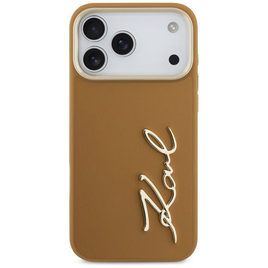 Kotelo Apple iPhone 17 Pro Max, Karl Lagerfeld, Script Logo, Ruskea