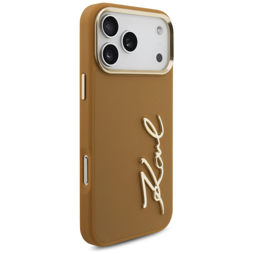 Kotelo Apple iPhone 17 Pro Max, Karl Lagerfeld, Script Logo, Ruskea