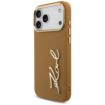Kotelo Apple iPhone 17 Pro Max, Karl Lagerfeld, Script Logo, Ruskea