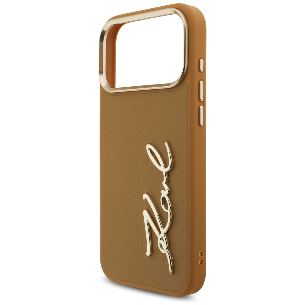 Kotelo Apple iPhone 17 Pro Max, Karl Lagerfeld, Script Logo, Ruskea