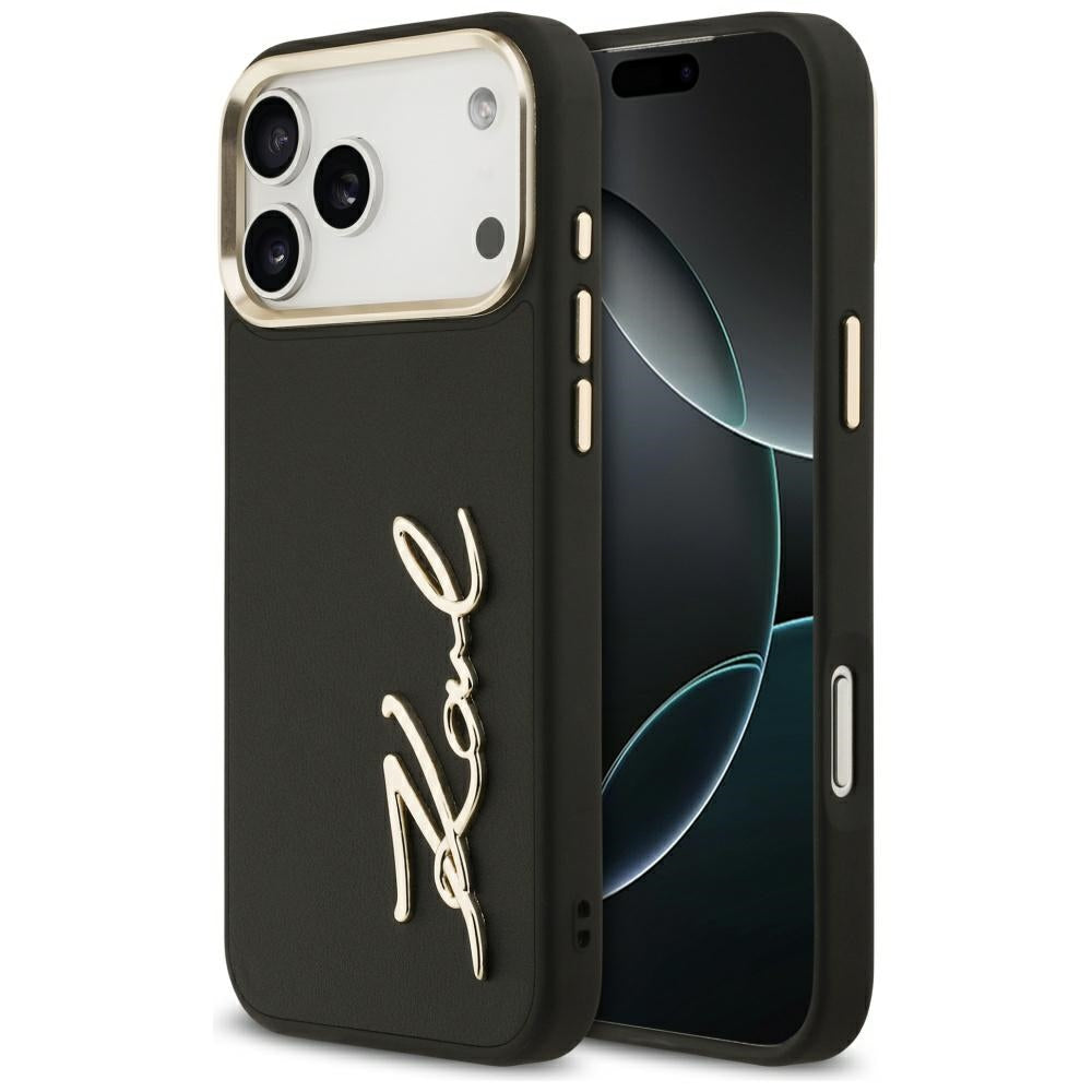 Kotelo Apple iPhone 17 Pro Max:lle, Karl Lagerfeld, Script Logo, Musta