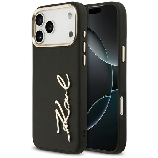 Kotelo Apple iPhone 17 Pro Max:lle, Karl Lagerfeld, Script Logo, Musta