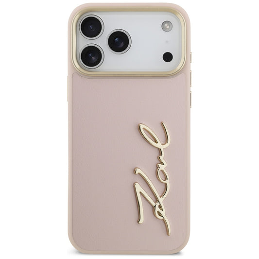 Kotelo Apple iPhone 17 Pro Max:lle, Karl Lagerfeld, Script Logo, Pinkki