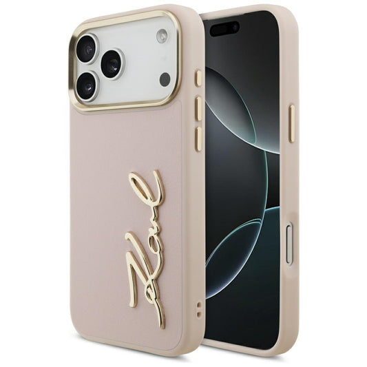 Kotelo Apple iPhone 17 Pro Max:lle, Karl Lagerfeld, Script Logo, Pinkki