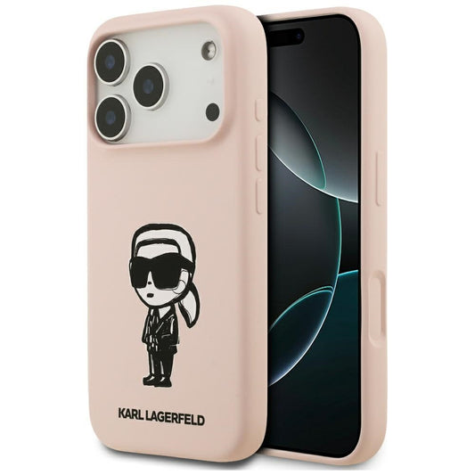 Kuori Apple iPhone 17 Pro Maxille, Karl Lagerfeld, Sketch and Logo Karl, Vaaleanpunainen