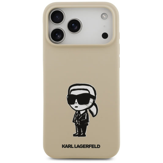 Suojakotelo Apple iPhone 17 Pro Maxille, Karl Lagerfeld, Sketch and Logo Karl, Ruskea