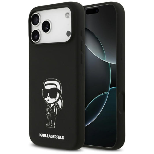 Kotelo Apple iPhone 17 Pro Max:lle, Karl Lagerfeld, Sketch and Logo Karl, Musta