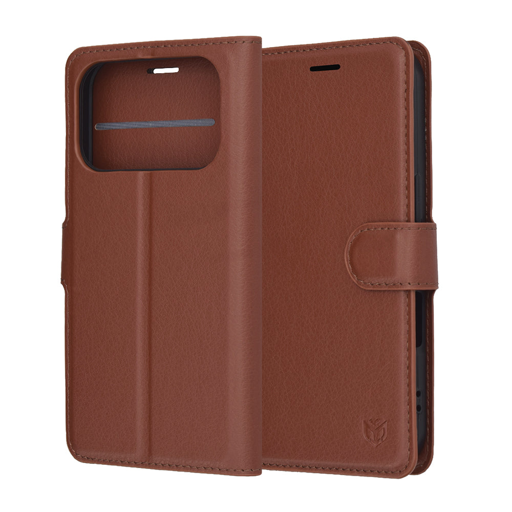 Kotelo Apple iPhone 17 Pro Max:lle, Techsuit, Leather Folio, Ruskea
