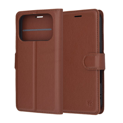 Kotelo Apple iPhone 17 Pro Max:lle, Techsuit, Leather Folio, Ruskea