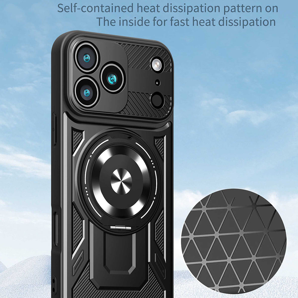 Kotelo Apple iPhone 17 Pro Max:lle, Techsuit, RuggedCam, Musta