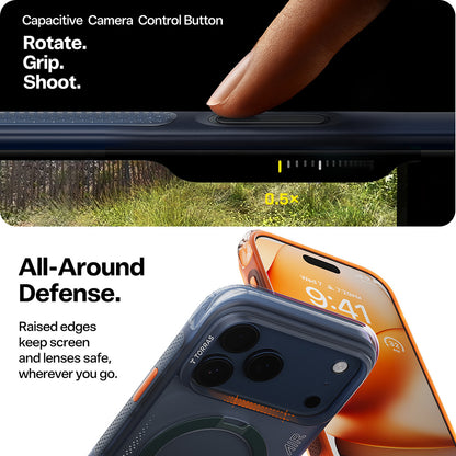 Kotelo Apple iPhone 17 Prolle, Torras, Ostand Spin Air, Sininen