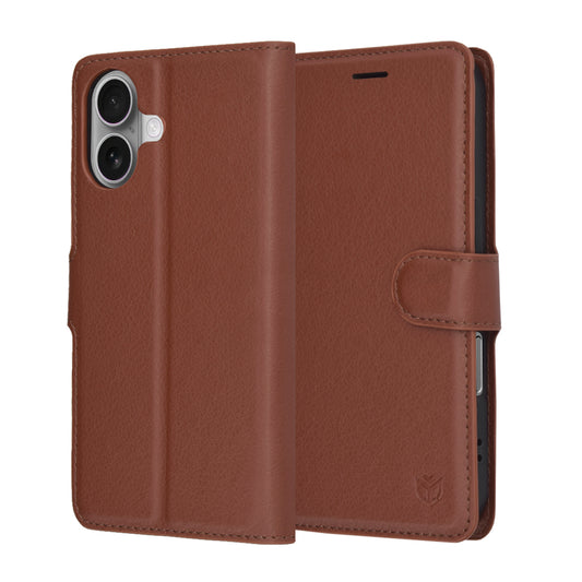 Kotelo Apple iPhone 17:lle, Techsuit, Leather Folio, Ruskea