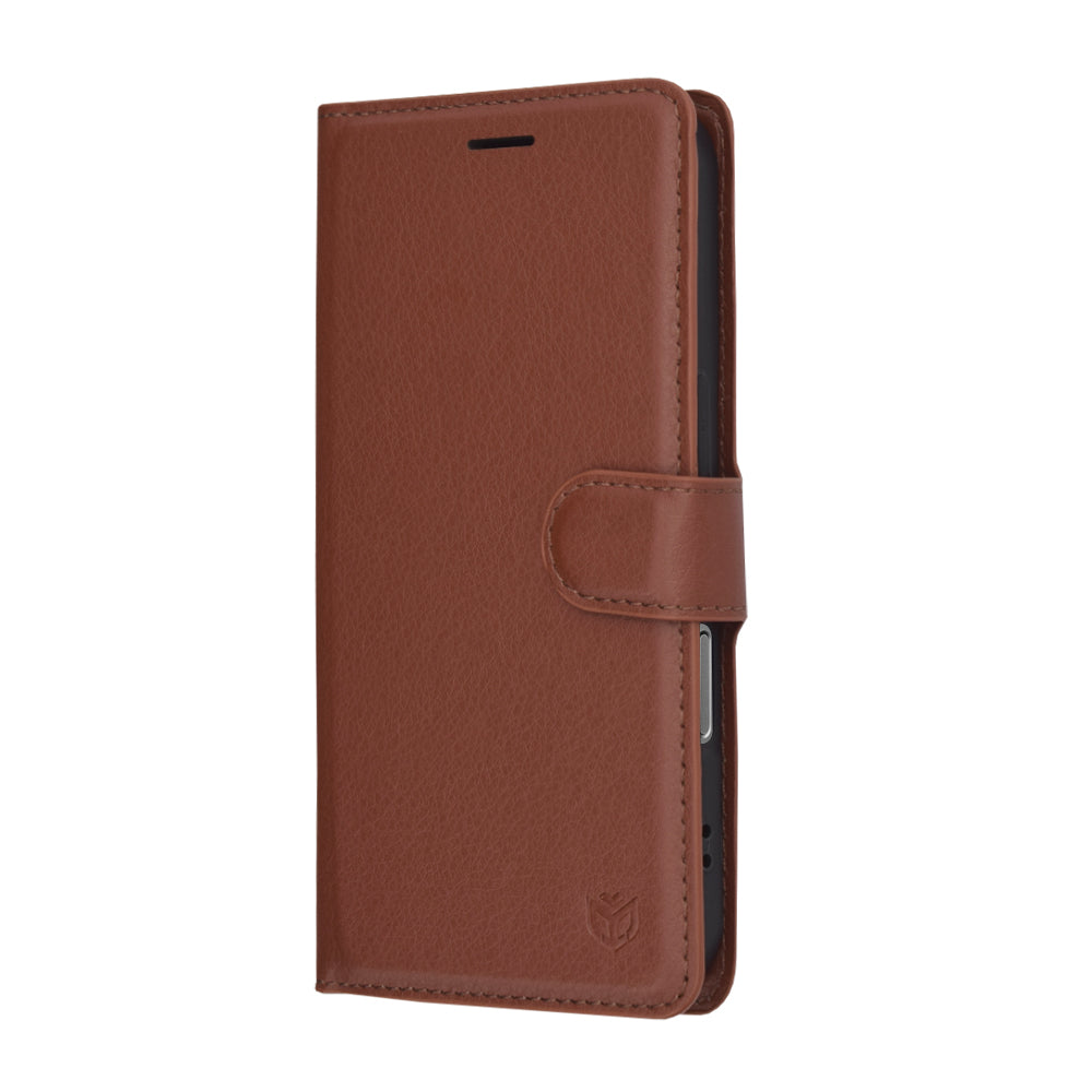 Kotelo Apple iPhone 17:lle, Techsuit, Leather Folio, Ruskea