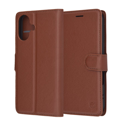 Kotelo Apple iPhone 17:lle, Techsuit, Leather Folio, Ruskea