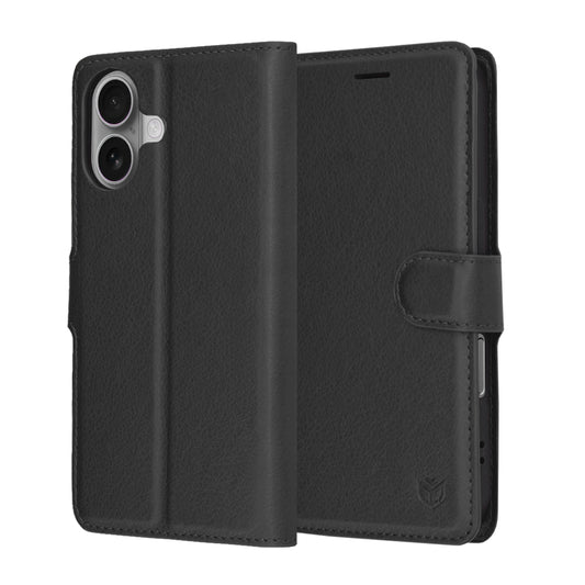 Kotelo Apple iPhone 17:lle, Techsuit, Leather Folio, Musta